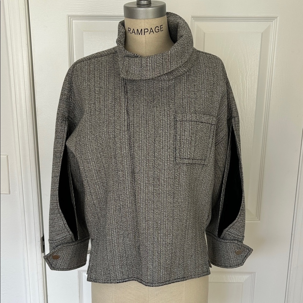 3.1 Phillip Lim Black and Gray Turtleneck Sweater jacket.